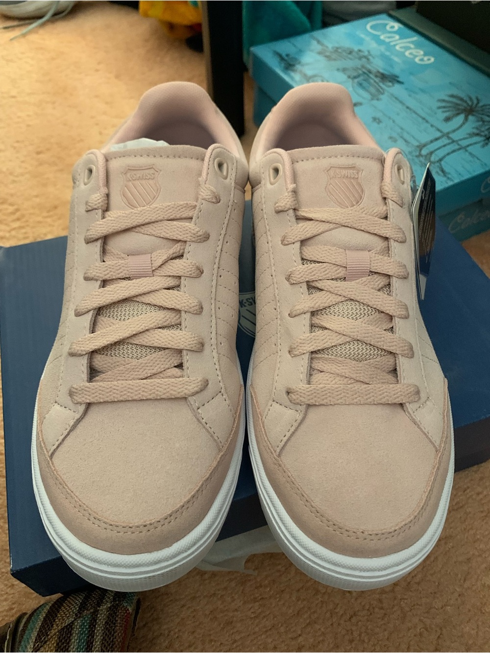 K-Swiss Women's Blush Pink Suede Low-Top Sneakers